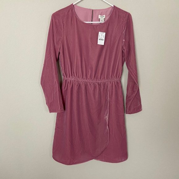 J. Crew Pink Velvet Tulip Hem Dress Balletcore Size 00 - Picture 2 of 11